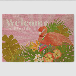 Flamingo Florida Welcome Pink Door Mat