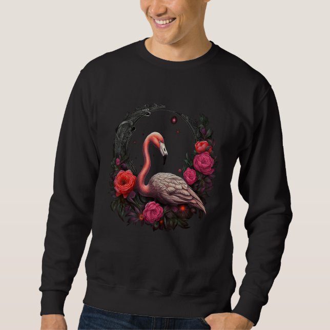 Flamingo Flowers  Bird Animal Flamingo 1 Sweatshirt (Front)