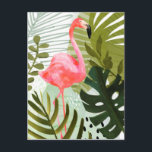 Flamingo Forest Postcard<br><div class="desc">Flamingo Forest II by Victoria Borges. A flamingo is framed by soft tropical greenery in various colors and types. | 133083GG</div>