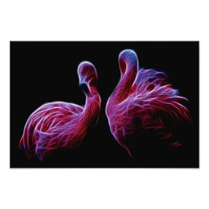 Flamingo Fractal Photo Print