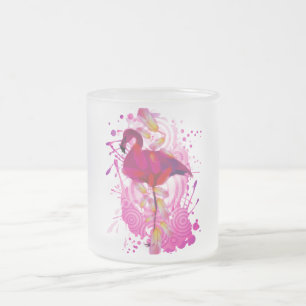 Flamingo Frosted Glass Coffee Mug