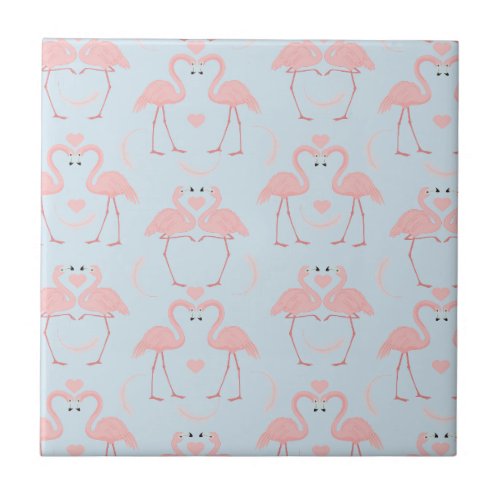 Flamingo Fun Pink and Blue Tile