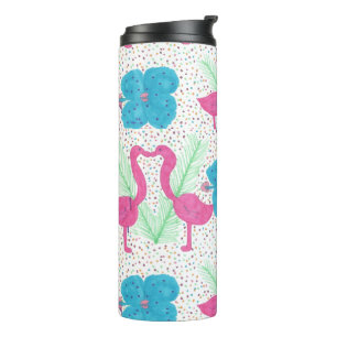 Flamingo Fun Print Colorful Tropical Tumbler