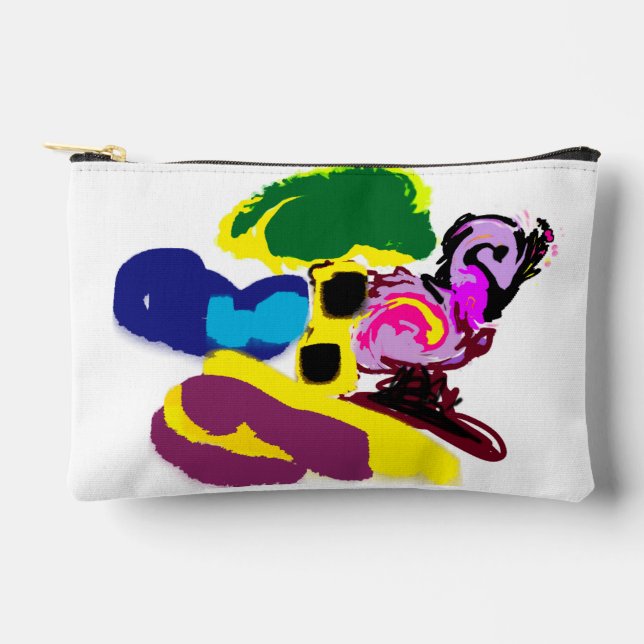 Flamingo fun summer style accessory pouch (Front)