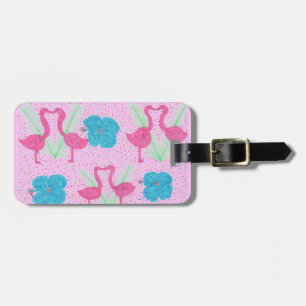 Flamingo Fun Tropical Pattern Luggage Tag