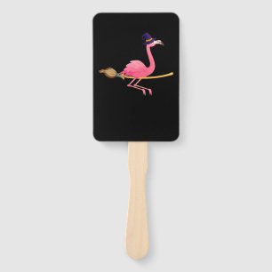 Flamingo   Funny Flamingo Witch Halloween Hand Fan
