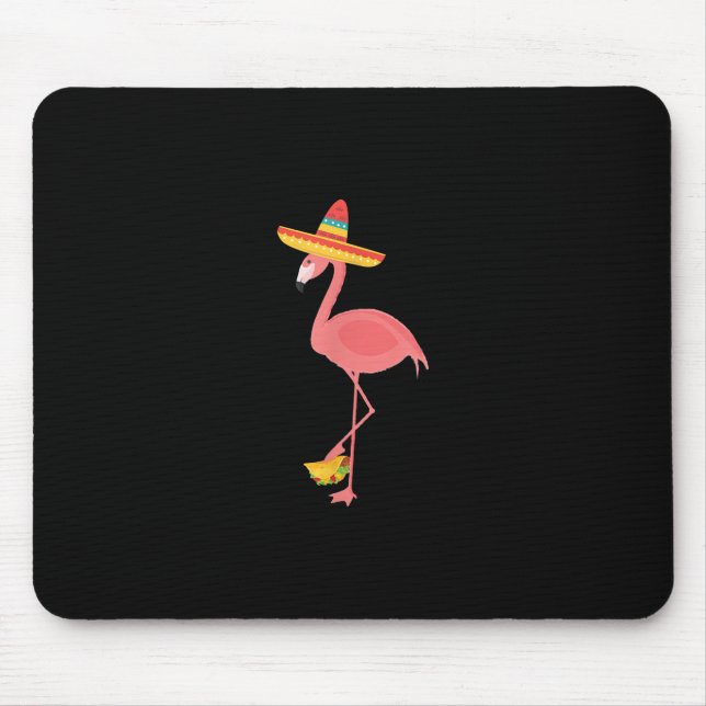 Flamingo Funny Mexican Food Taco Lover Gift Mouse Pad (Front)