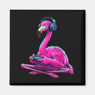 Flamingo Gaming Animal Video Games Funny Flamingo Magnet
