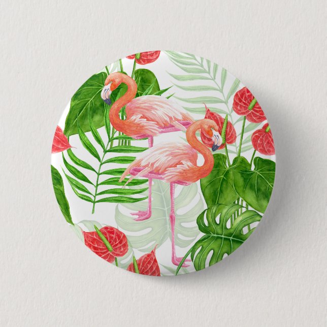 Flamingo garden button (Front)
