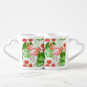 Flamingo garden coffee mug set