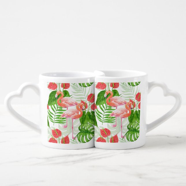 Flamingo garden coffee mug set (Front Nesting)