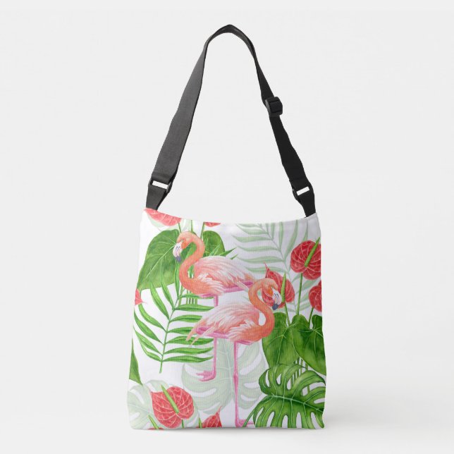 Flamingo garden crossbody bag (Front)