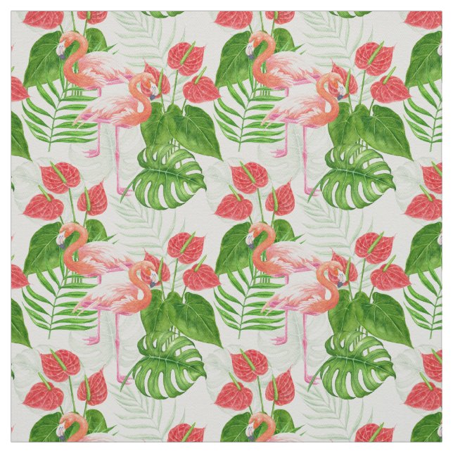 Flamingo garden fabric (Swatch)