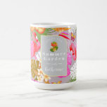 Flamingo Garden Grey Coffee Mug<br><div class="desc">Flamingo with foliage design.</div>