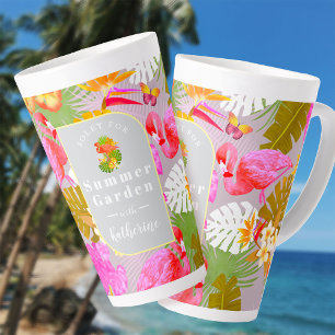 Flamingo Garden Grey Latte Mug