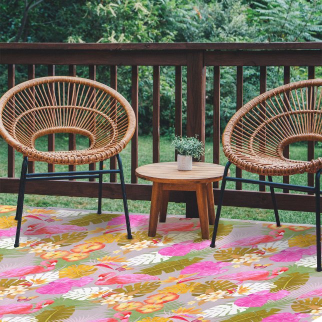 Flamingo Garden Grey Outdoor Rug (Flamingo Garden Grey Outdoor Rug,)