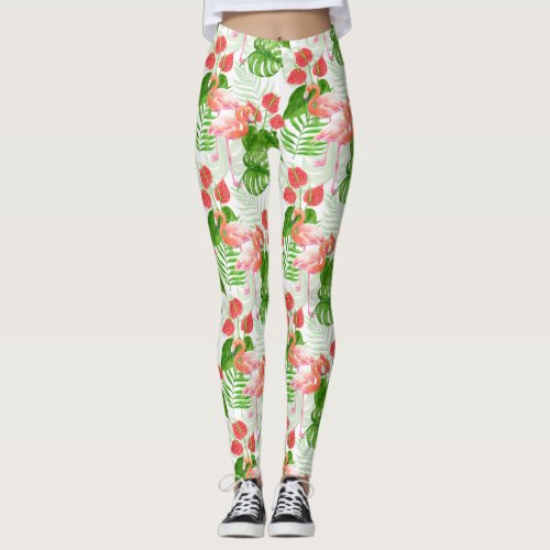 Flamingo garden leggings