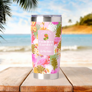 Flamingo Garden Pink Insulated Tumbler