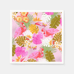Flamingo Garden Pink Napkins