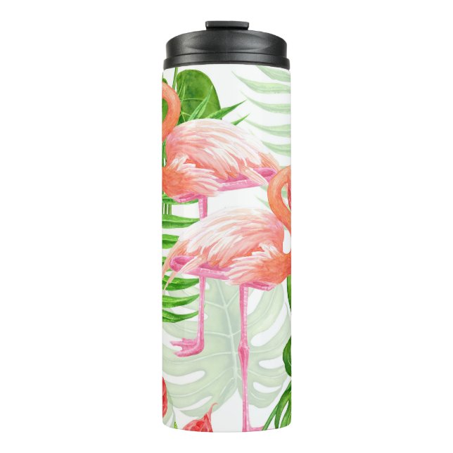 Flamingo garden thermal tumbler (Front)