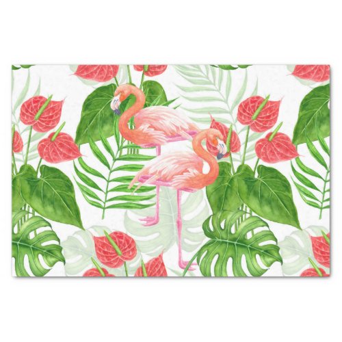 Flamingo garden tissue paper