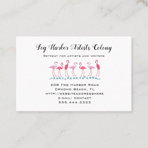 Flamingo Gathering Beach Located Business Cards