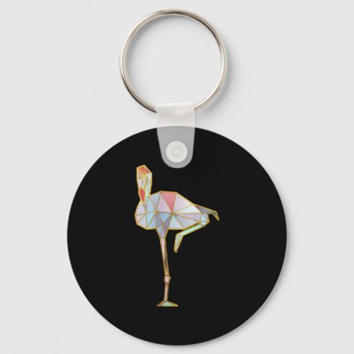 Flamingo Geometric Gold Lines 3 Keychain