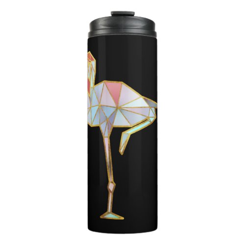 Flamingo Geometric Gold Lines 3 Thermal Tumbler