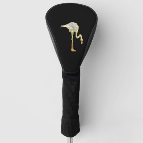 Flamingo Geometric Gold Lines Golf Head Cover