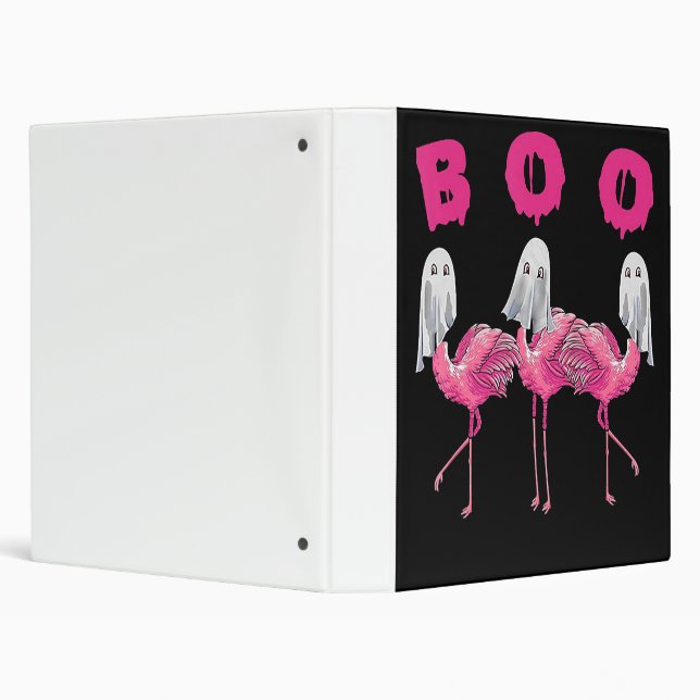 Flamingo | Ghost Flamingo Boo Halloween Costume 3 Ring Binder (Background)