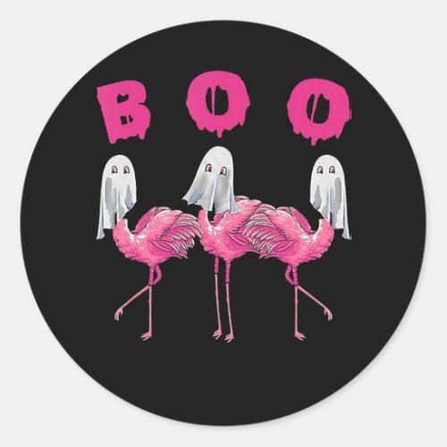 Flamingo  Ghost Flamingo Boo Halloween Costume Classic Round Sticker