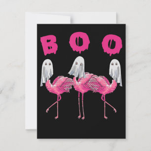Flamingo   Ghost Flamingo Boo Halloween Costume Invitation
