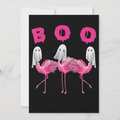 Flamingo  Ghost Flamingo Boo Halloween Costume Invitation