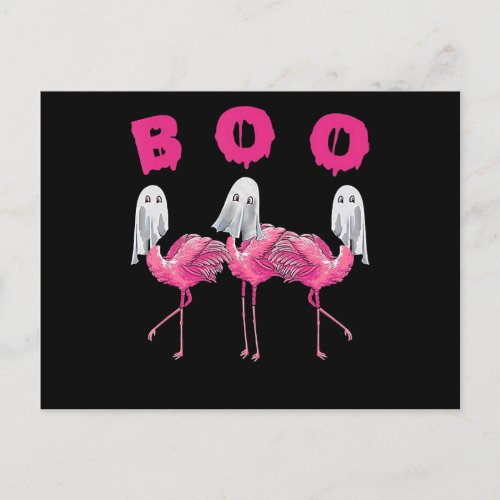 Flamingo  Ghost Flamingo Boo Halloween Costume Invitation Postcard