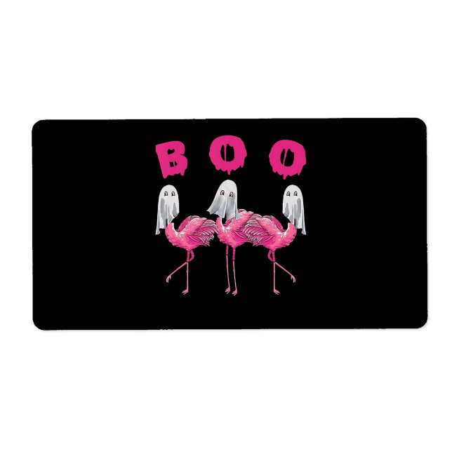Flamingo | Ghost Flamingo Boo Halloween Costume Label (Front)