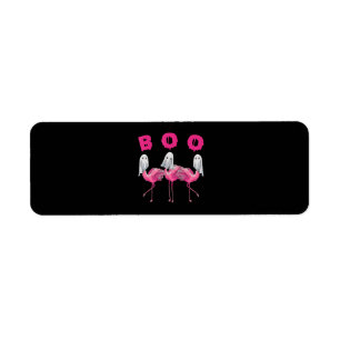 Flamingo Ghost Flamingo Boo Halloween Costume Label