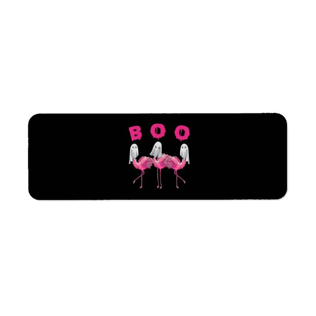 Flamingo | Ghost Flamingo Boo Halloween Costume Label (Front)