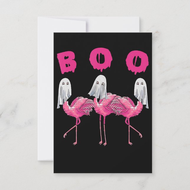 Flamingo | Ghost Flamingo Boo Halloween Costume Thank You Card (Front)
