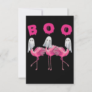 Flamingo Ghost Flamingo Boo Halloween Costume Thank You Card