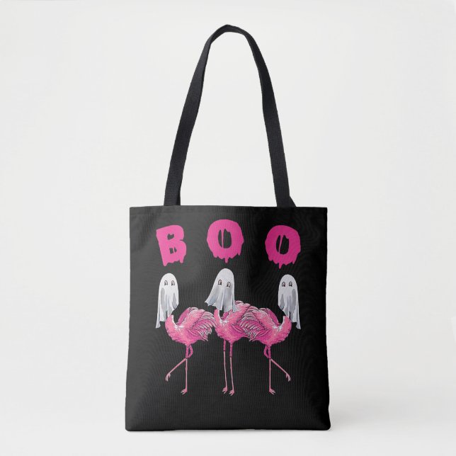 Flamingo | Ghost Flamingo Boo Halloween Costume Tote Bag (Front)