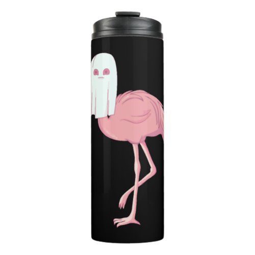 Flamingo Ghost Flamingoween Halloween Party Thermal Tumbler