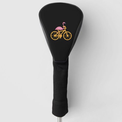 Flamingo gift bike cyclist  golf head cover