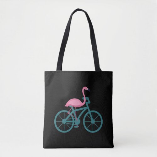 Flamingo gift bike cyclist tote bag