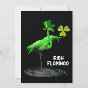 Flamingo Gift   Irish Flamingo Green Holiday Card
