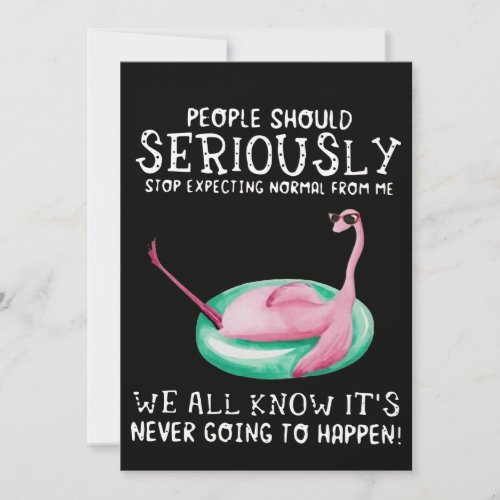 Flamingo Gift  People Should Seriously Flamingo Holiday Card