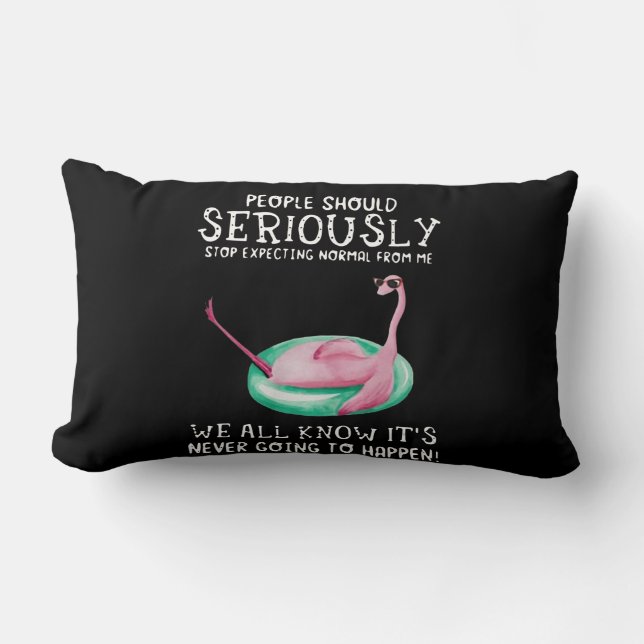 Flamingo Gift | People Should Seriously Flamingo Lumbar Pillow (Front)