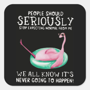 Flamingo Gift   People Should Seriously Flamingo Square Sticker