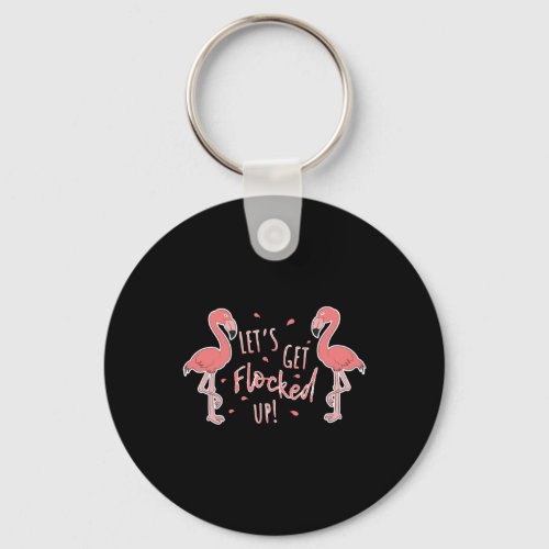 Flamingo Gifts Costume Dress Clipart Flocked Up Keychain