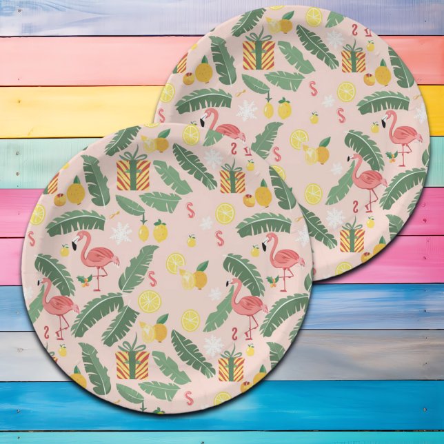 Flamingo & Gifts Summer Party Paper Plates (Creator Uploaded)