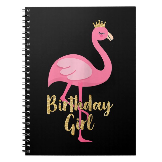 Flamingo Girl Birthday Costume Gifts Notebook (Front)